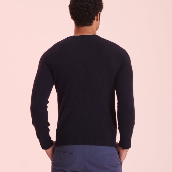 NWT - NAADAM 100% cashmere the essentials men's sweater - Color Navy - Picture 7 of 9